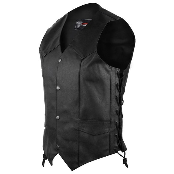Men's Leather Vest with Side Laces